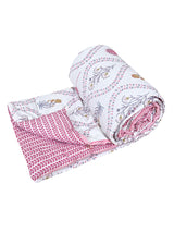 Floral Printed Bedding Set - 1 King Bedsheet, 1 Jaipuri Razai/Quilt, 2 Pillow Covers