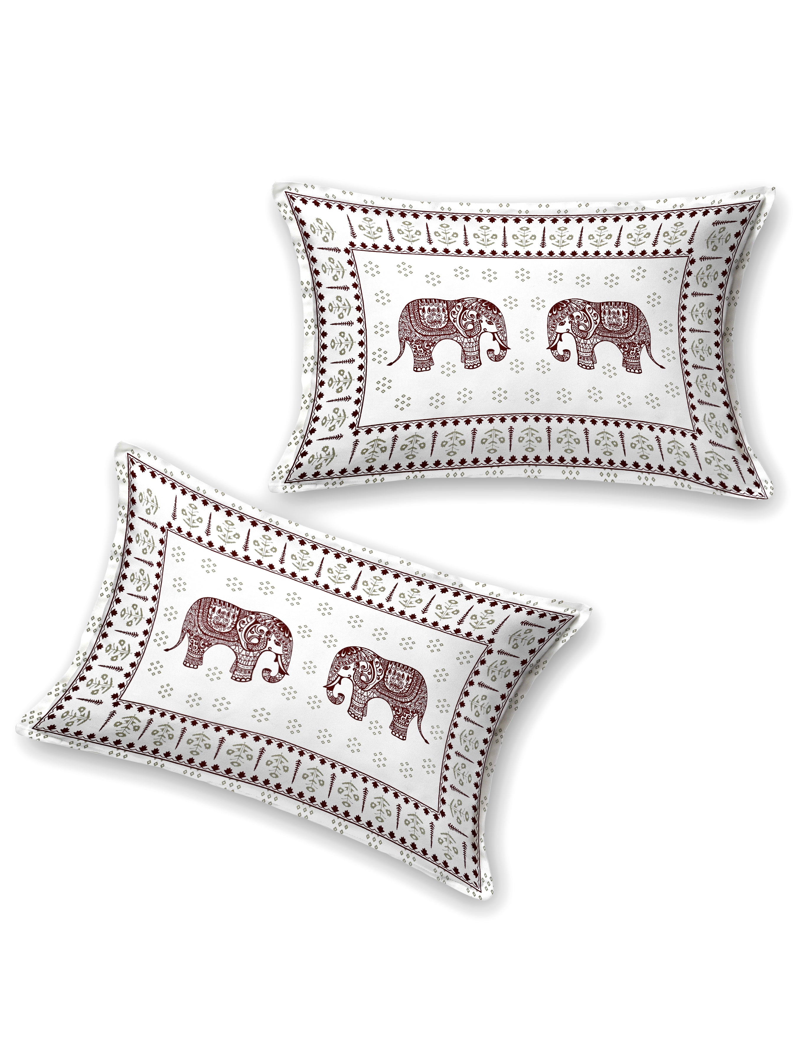 Floral Printed Bedding Set - 1 King Bedsheet, 1 Jaipuri Razai/Quilt, 2 Pillow Covers