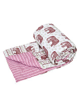 Floral Printed Bedding Set - 1 King Bedsheet, 1 Jaipuri Razai/Quilt, 2 Pillow Covers