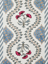 Handblock Printed Canvas Cotton Table Runner With Set Of 6 Mats