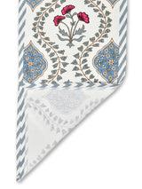 Handblock Printed Canvas Cotton Table Runner With Set Of 6 Mats