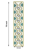Gift Box with Handblock Printed Canvas Cotton Table Runner & Set Of 6 Mats