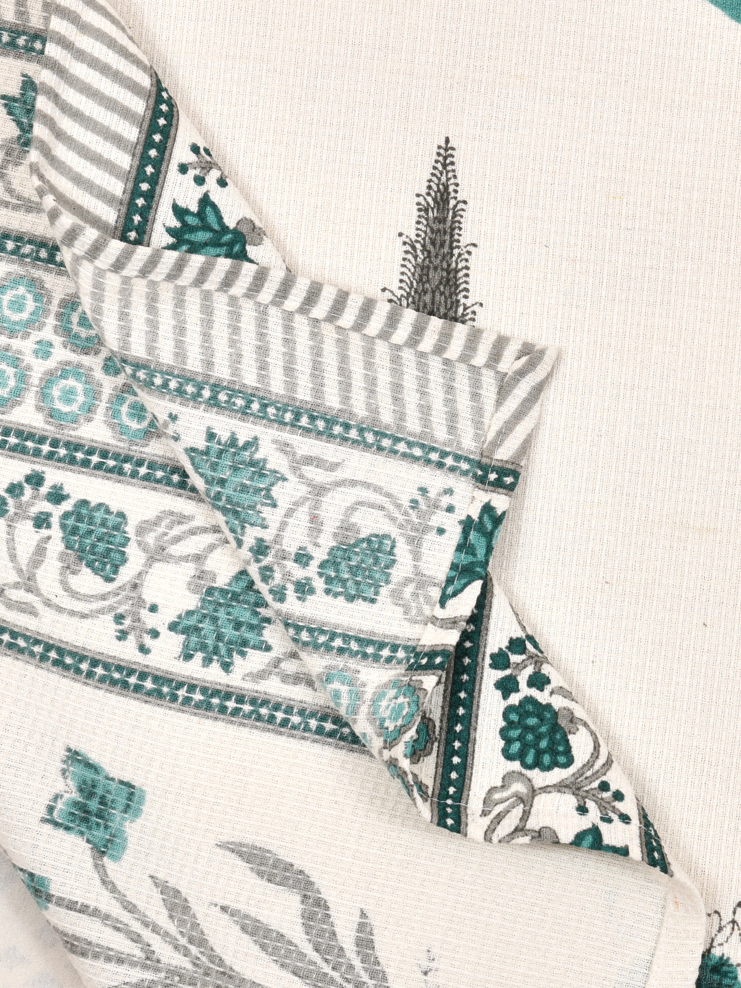 Hand Block Printed Honey Comb Cotton Hand Towel- Set of 2