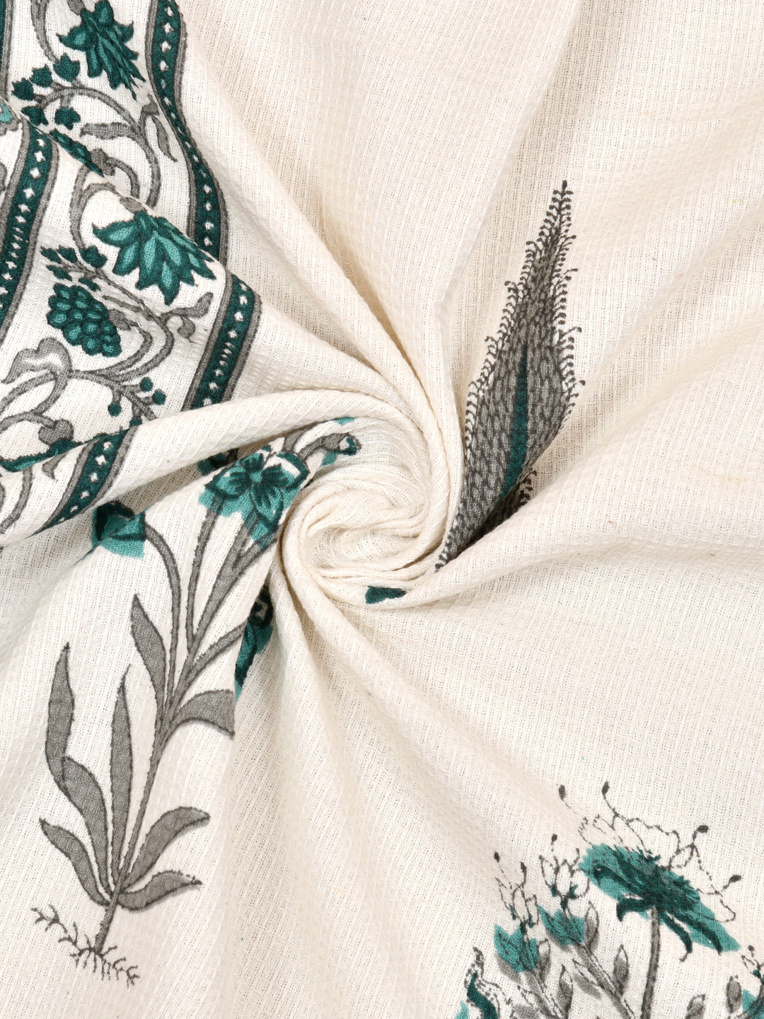 Hand Block Printed Honey Comb Cotton Hand Towel- Set of 2