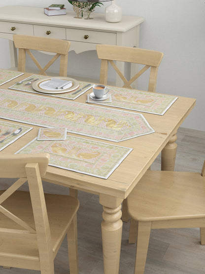 Banarasi Table Set with 1 Runner, 6 mats and 6 coasters