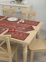 Gift Box with Banarasi Zari Table Runner, Set Of 6 Mats, 6 coaster