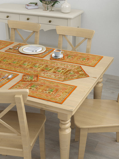 Banarasi Table Set with 1 Runner, 6 mats and 6 coasters