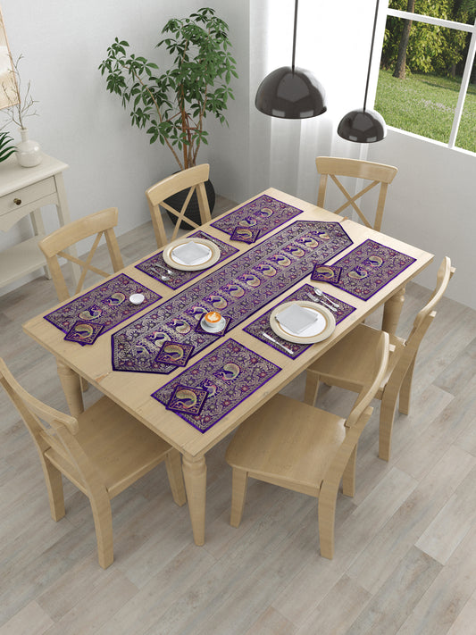 Banarasi Table Set with 1 Runner, 6 mats and 6 coasters