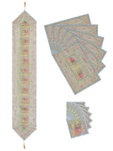 Banarasi Table Set with 1 Runner, 6 mats and 6 coasters
