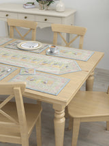 Gift Box with Banarasi Table Set with 1 Runner, 6 mats and 6 coasters