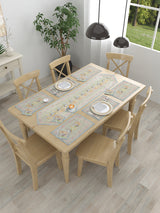 Gift Box with Banarasi Table Set with 1 Runner, 6 mats and 6 coasters