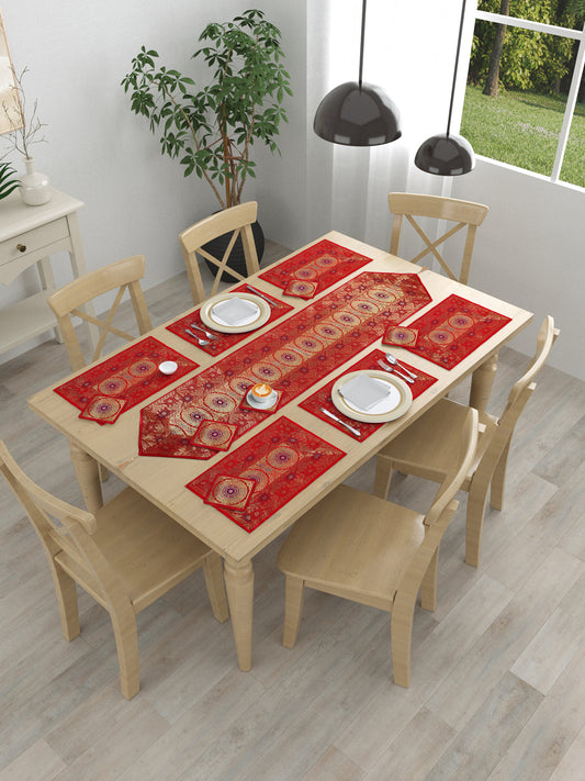 Banarasi Table Set with 1 Runner, 6 mats and 6 coasters