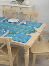 Gift Box with Banarasi Table Set with 1 Runner, 6 mats and 6 coasters