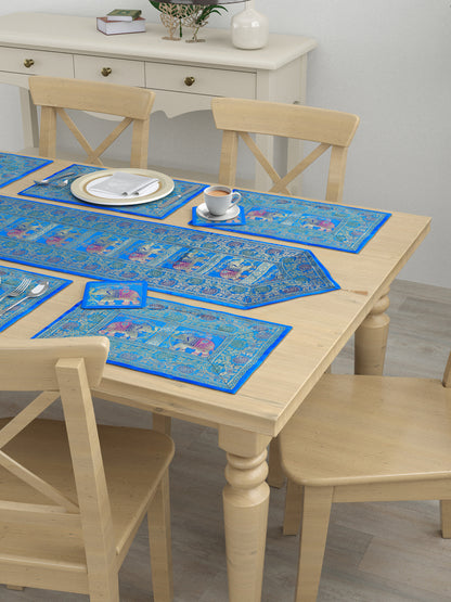 Banarasi Table Set with 1 Runner, 6 mats and 6 coasters