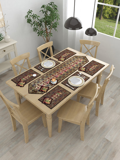 Banarasi Table Set with 1 Runner, 6 mats and 6 coasters