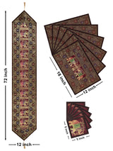 Banarasi Table Set with 1 Runner, 6 mats and 6 coasters