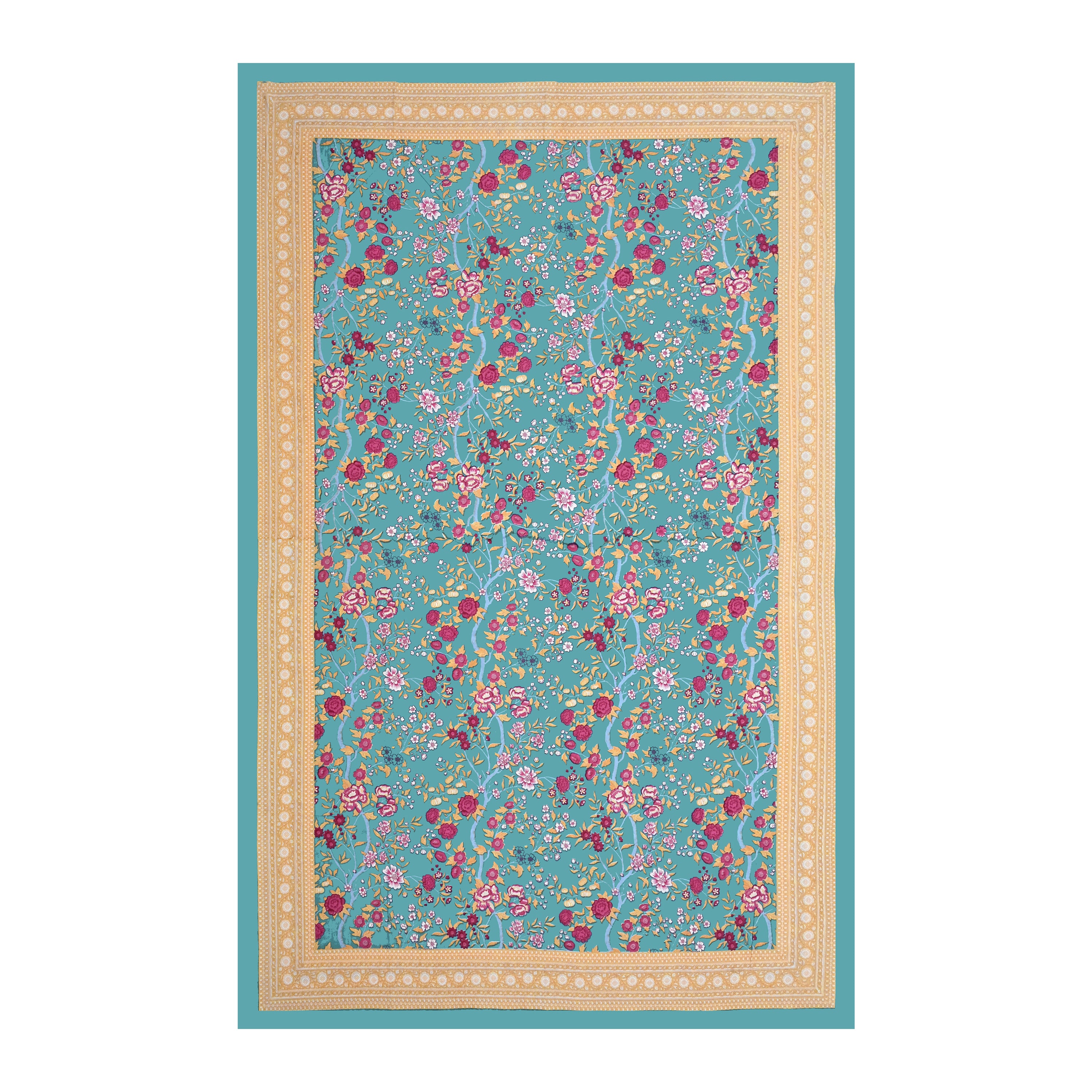 Diwali Gift Box | 1 Double Bedsheet, 1 Pair Door Hanging, 1 Metal Urli, 2 Laddoo Candles