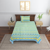 Cotton Floral Print Single bedsheet with 1 Pillow Cover