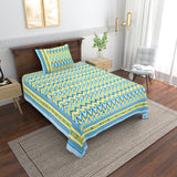 Cotton Floral Print Single bedsheet with 1 Pillow Cover
