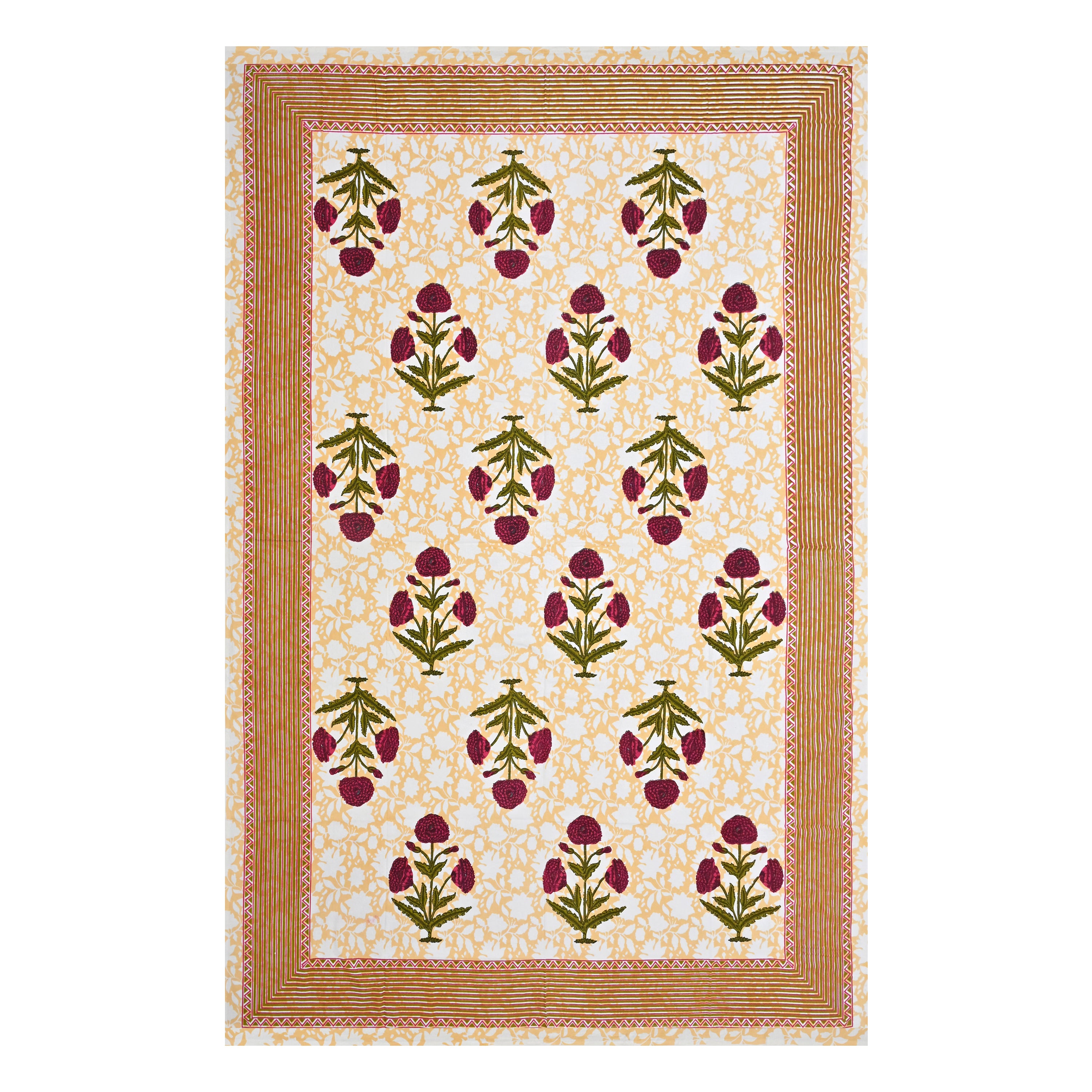 Cotton Floral Print Single bedsheet with 1 Pillow Cover