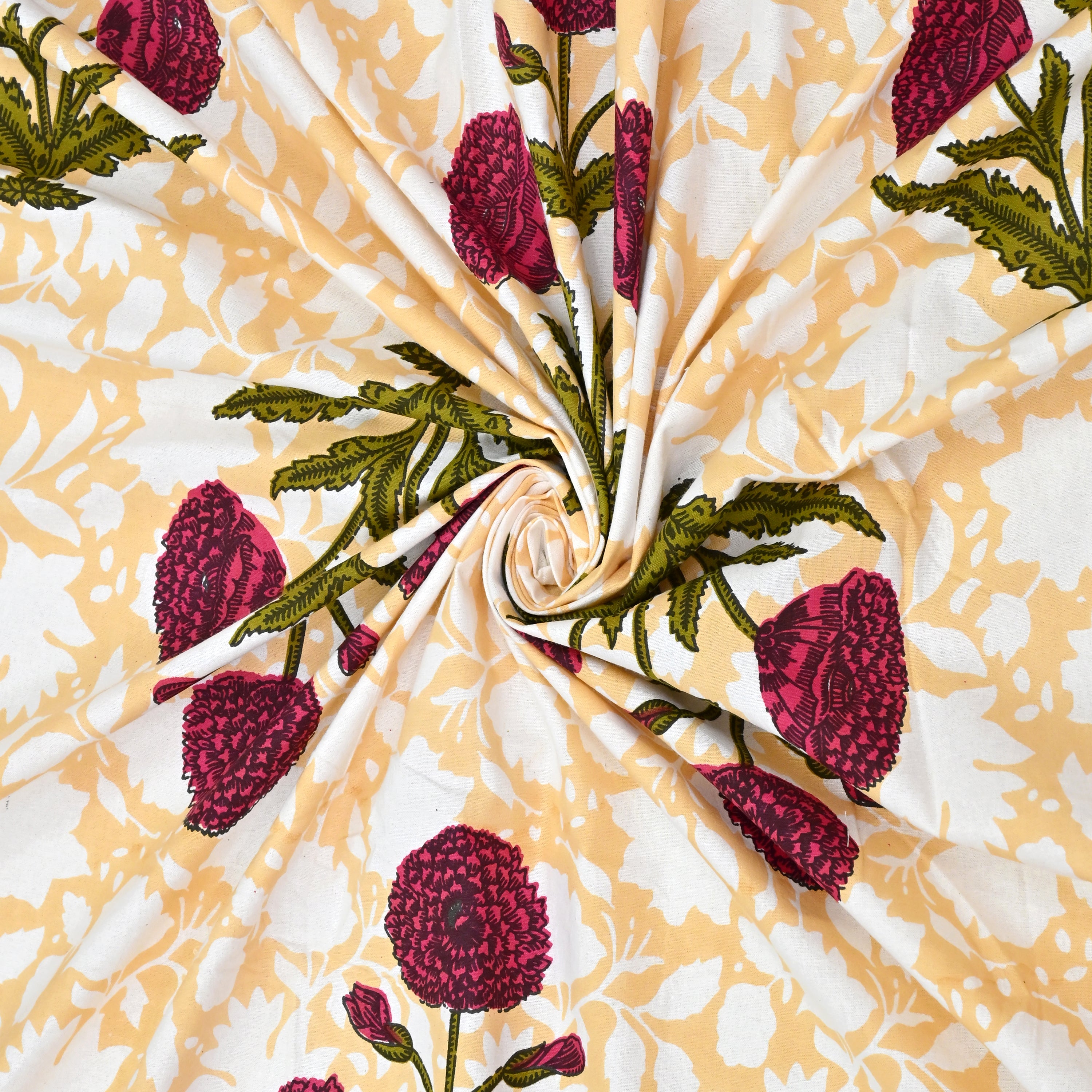Cotton Floral Print Single bedsheet with 1 Pillow Cover