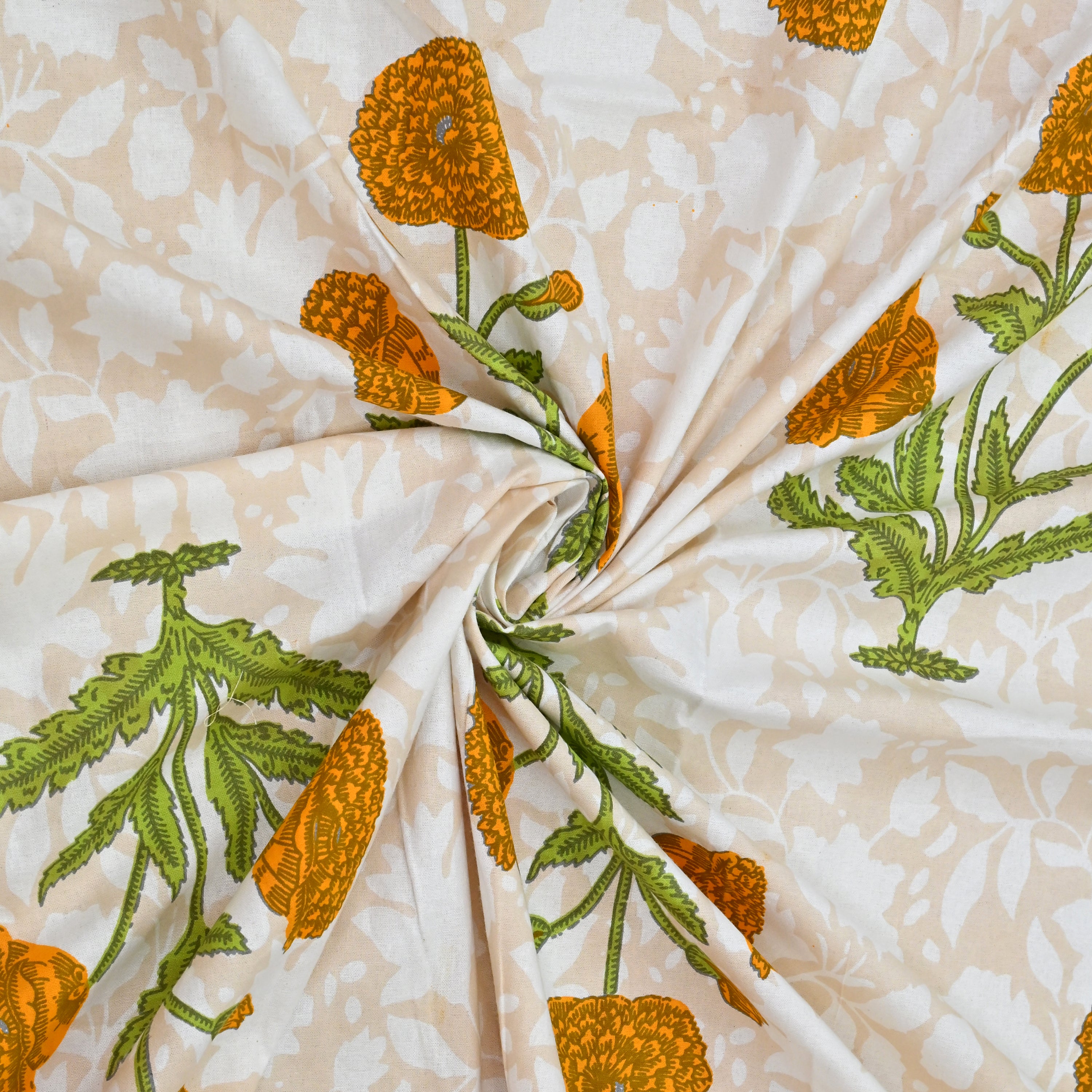 Cotton Floral Print Single bedsheet with 1 Pillow Cover