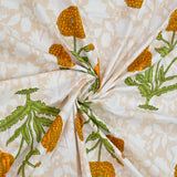 Cotton Floral Print Single bedsheet with 1 Pillow Cover