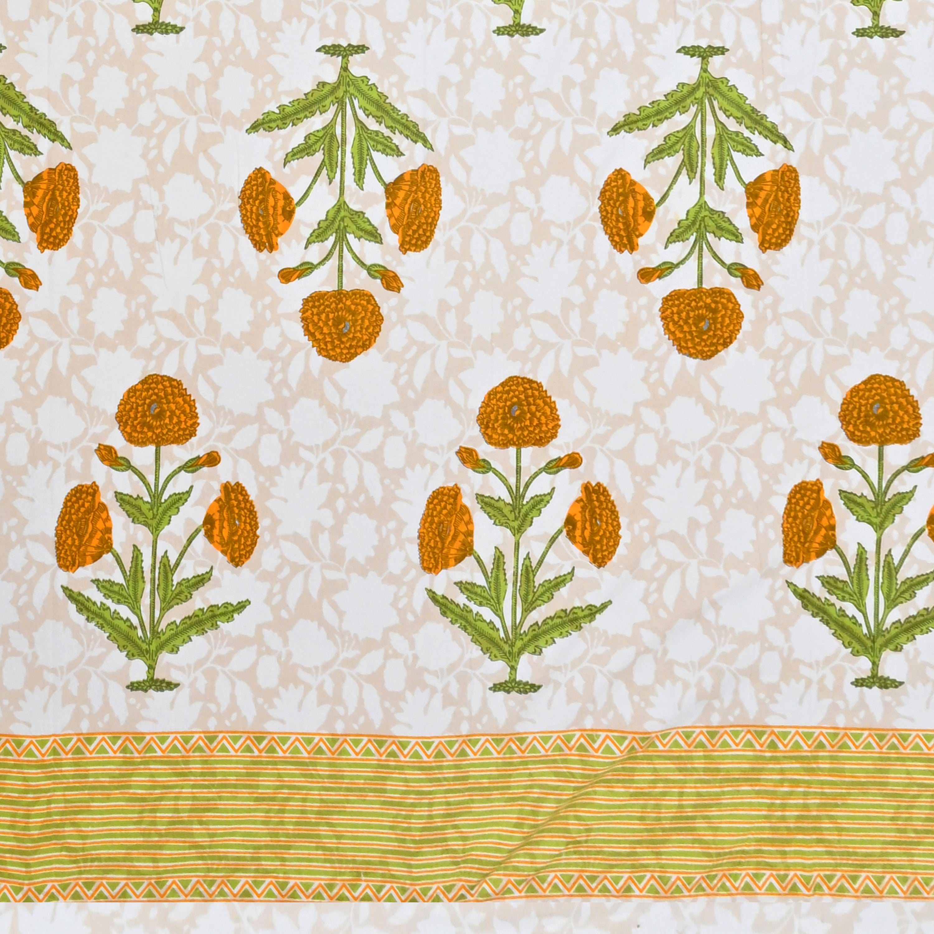 Cotton Floral Print Single bedsheet with 1 Pillow Cover