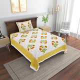 Cotton Floral Print Single bedsheet with 1 Pillow Cover