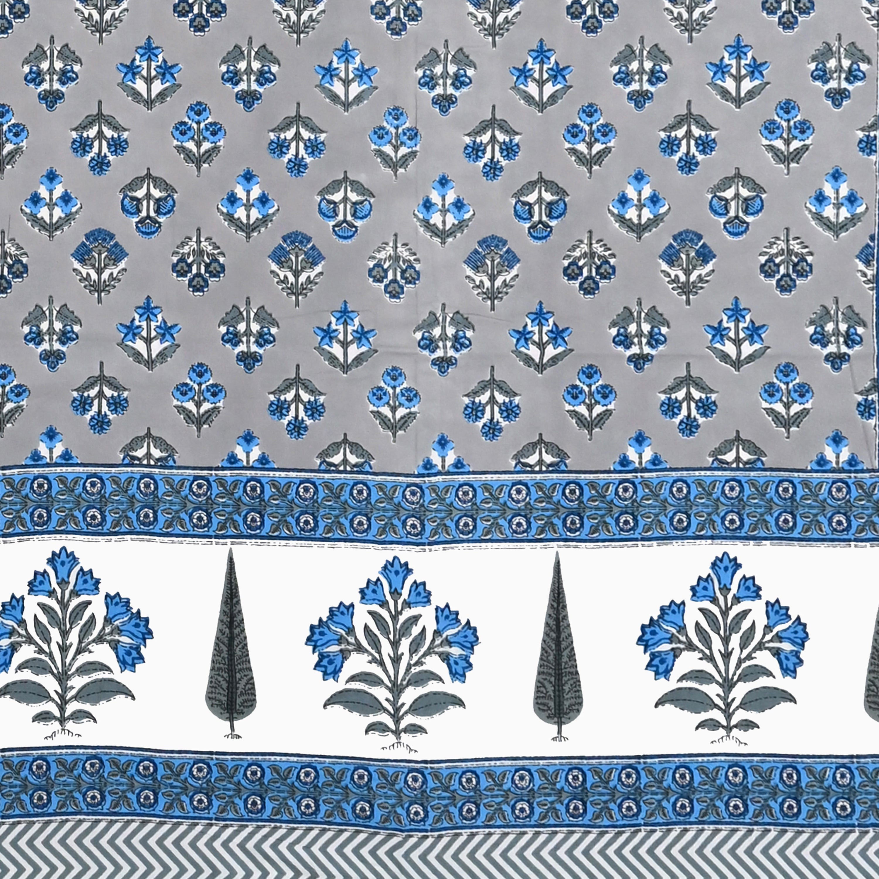 Cotton Floral Print Single bedsheet with 1 Pillow Cover