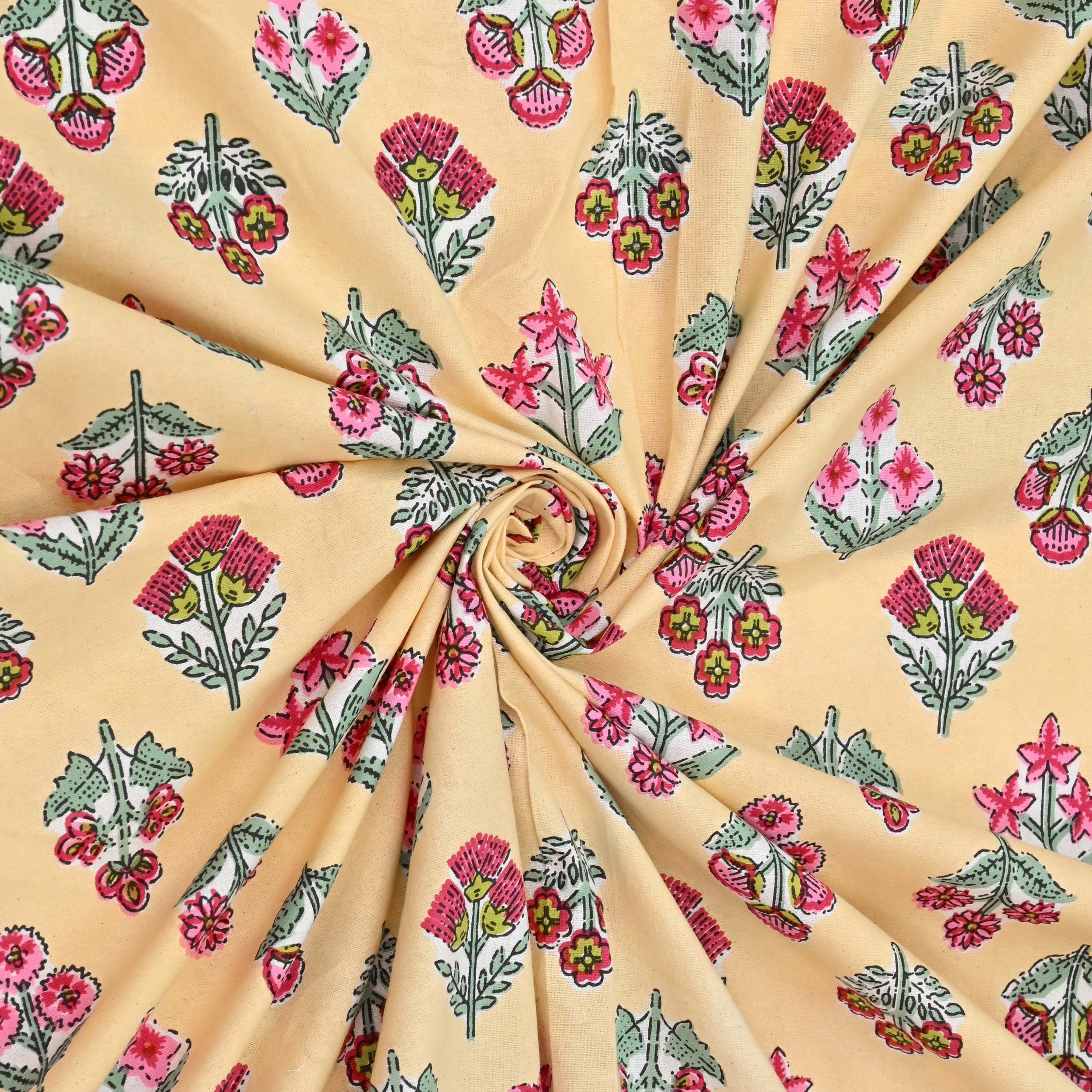 Cotton Floral Print Single bedsheet with 1 Pillow Cover