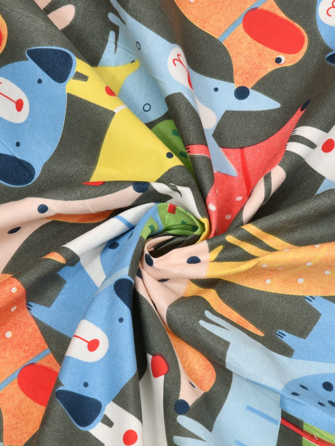 Polycotton Kids Print Single bedsheet with 1 Pillow Cover