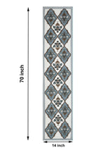 Handblock Printed Canvas Cotton Table Runner With Set Of 6 Mats