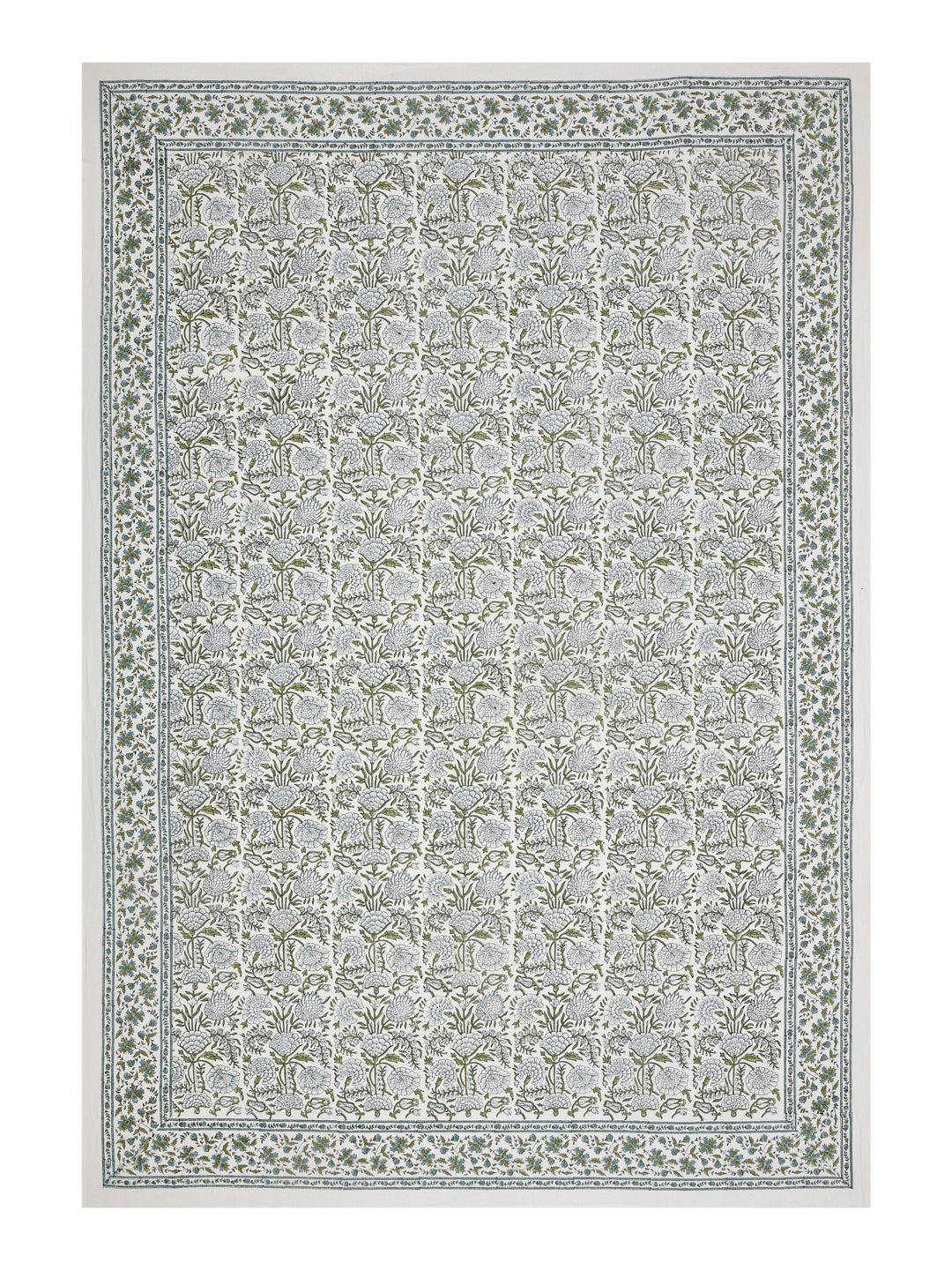 Handblock Printed Canvas Cotton Table Cloth 40X60 Inches - 4 Seater Dining Table-5
