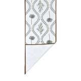 Diwali Gift Box with Handblock Printed Canvas Cotton Table Runner & Set Of 6 Mats, 2 laddoo candles