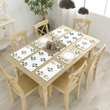 Diwali Gift Box with Handblock Printed Canvas Cotton Table Runner & Set Of 6 Mats, 2 laddoo candles