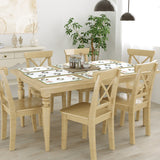 Handblock Printed Canvas Cotton Table Runner With Set Of 6 Mats