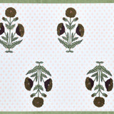 Diwali Gift Box with Handblock Printed Canvas Cotton Table Runner, Set Of 6 Mats & set of 2 Laddoo Candle
