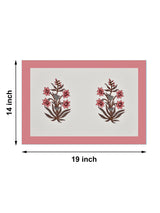 Handblock Printed Canvas Cotton Table Runner With Set Of 6 Mats