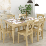 Handblock Printed Canvas Cotton Table Runner With Set Of 6 Mats