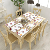 Handblock Printed Canvas Cotton Table Runner With Set Of 6 Mats