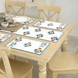 Handblock Printed Canvas Cotton Table Runner With Set Of 6 Mats
