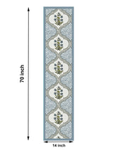 Handblock Printed Canvas Cotton Table Runner With Set Of 6 Mats