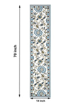 Handblock Printed Canvas Cotton Table Runner With Set Of 6 Mats
