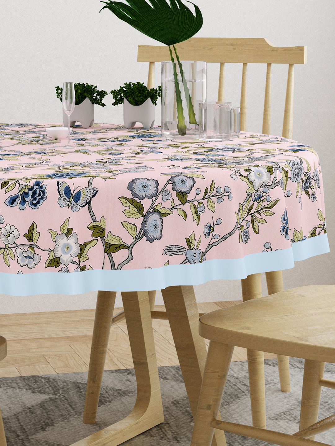 Cotton Round Table Cover - 6 seater- 60inches