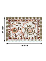 Handblock Printed Canvas Cotton Table Runner With Set Of 6 Mats