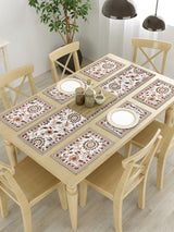 Handblock Printed Canvas Cotton Table Runner With Set Of 6 Mats