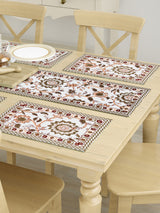 Diwali Gift Box with Handblock Printed Canvas Cotton Table Runner, Set Of 6 Mats & set of 2 Laddoo Candle