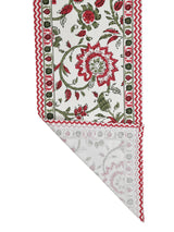 Handblock Printed Canvas Cotton Table Runner With Set Of 6 Mats