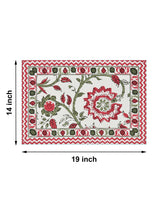 Handblock Printed Canvas Cotton Table Runner With Set Of 6 Mats